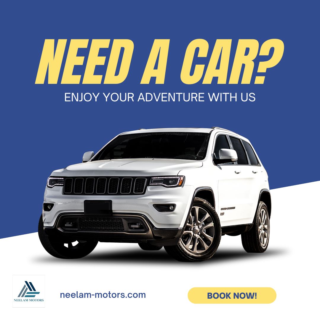 Blue and White Simple Car Rental Business in mumbai