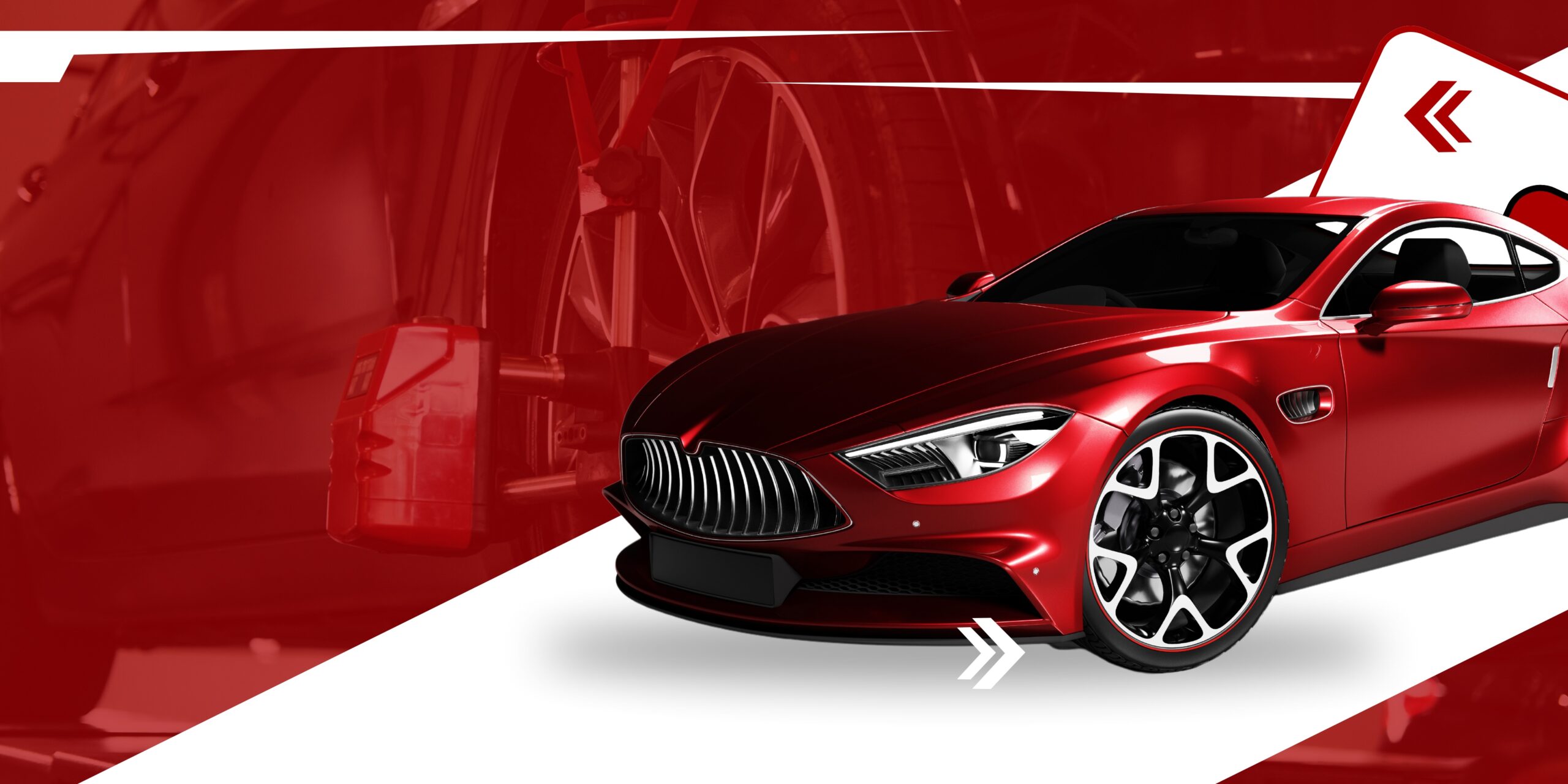 White and Red Modern Car Service Banner